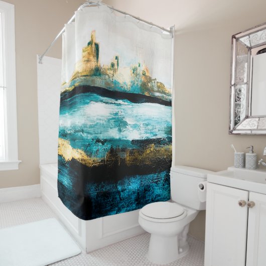 Abstract oil texture background. Paint on canvas. Douchegordijn (In situ)