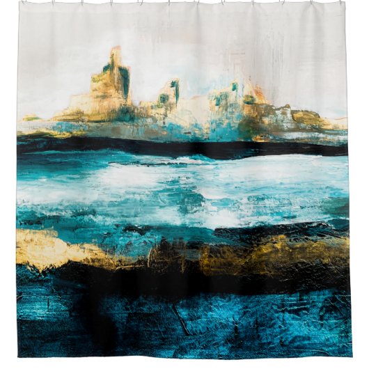 Abstract oil texture background. Paint on canvas. Douchegordijn (Voorkant)