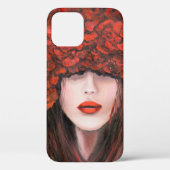 Abstract oliesschilderij waarop het gezicht en het Case-Mate iPhone case (Achterkant)