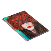 Abstract oliesschilderij waarop het gezicht en het notitieboek (Rechterzijde)