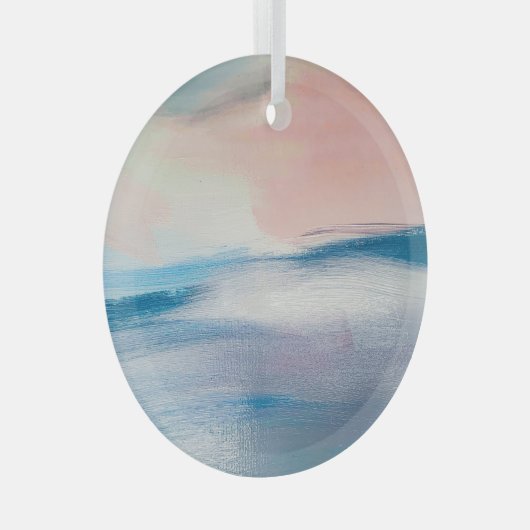 Abstract olieverfschilderij, canvastextuur. glas ornament (Voorkant Rechts)