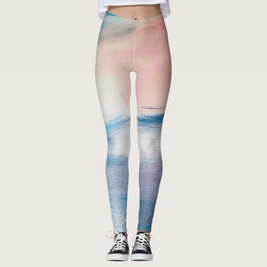 Abstract olieverfschilderij, canvastextuur. leggings (Voorkant)
