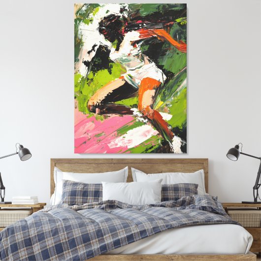 Abstract olieverfschilderij in beweging canvas afdruk (Insitu (Slaapkamer))