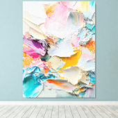 Abstract olieverfschilderij in pasteltinten canvas afdruk (Insitu (Houten vloer))