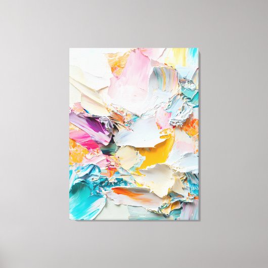 Abstract olieverfschilderij in pasteltinten canvas afdruk (Voorkant)