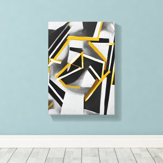 Abstract olieverfschilderij van geometrische vorme canvas afdruk (Insitu (Houten vloer))