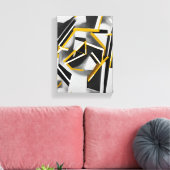 Abstract olieverfschilderij van geometrische vorme canvas afdruk (Insitu (Woonkamer))