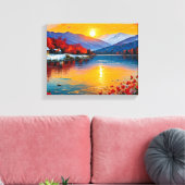 Abstract olieverfschilderij van het landschap canvas afdruk (Insitu (Woonkamer))