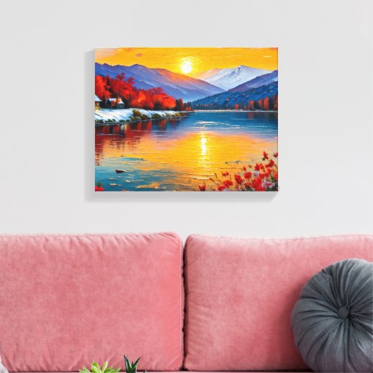 Abstract olieverfschilderij van het landschap canvas afdruk (Insitu (Woonkamer))