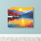 Abstract olieverfschilderij van het landschap canvas afdruk (Insitu (Houten vloer))