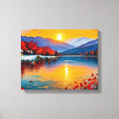 Abstract olieverfschilderij van het landschap canvas afdruk (Voorkant)