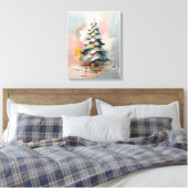Abstract olieverfschilderij van kerstboom canvas afdruk (Insitu (Slaapkamer))