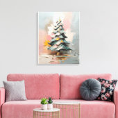 Abstract olieverfschilderij van kerstboom canvas afdruk (Insitu (Woonkamer))