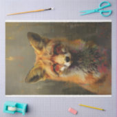 Abstract olieverfschilderij vos decoupage tissuepapier (Craft)