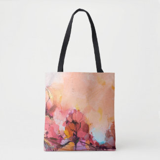 Abstract olieverfschilderlandschap. Kleurblauwe pe Tote Bag