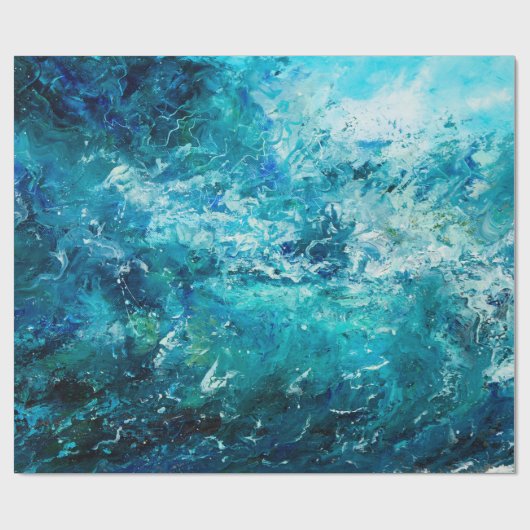 abstract olieverschilderij met golven in de oceaan cadeaupapier (Vlak)