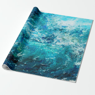 abstract olieverschilderij met golven in de oceaan cadeaupapier