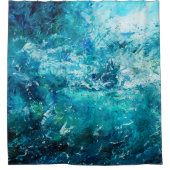 abstract olieverschilderij met golven in de oceaan douchegordijn (Voorkant)