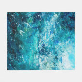 abstract olieverschilderij met golven in de oceaan fleece deken (Voorkant (Horizontaal))