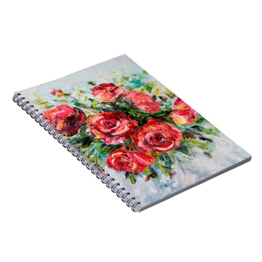 abstract olieverschilderij van mooie verse boeket notitieboek (Rechterzijde)