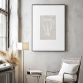 Abstract olifant lijn kunst poster