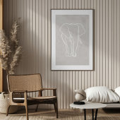 Abstract olifant lijn kunst poster