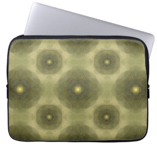 Abstract Olijfgroen Bloem Naadloos Patroon Laptop Sleeve