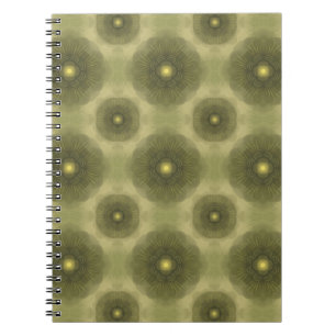 Abstract Olijfgroen Bloem Naadloos Patroon Notitieboek