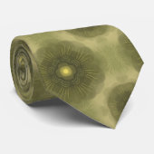 Abstract Olijfgroen Bloem Naadloos Patroon Stropdas (Opgerold)