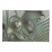 Abstract Olive Sage Green Gray Fractal Art Fantasy Kussensloop (Achterkant)
