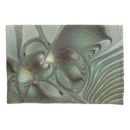 Abstract Olive Sage Green Gray Fractal Art Fantasy Kussensloop
