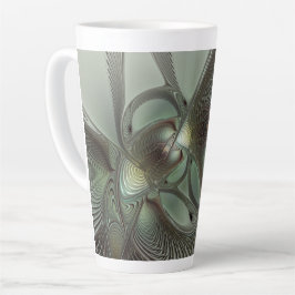 Abstract Olive Sage Green Gray Fractal Art Fantasy Latte Mok