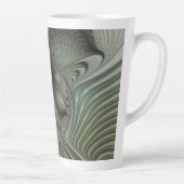 Abstract Olive Sage Green Gray Fractal Art Fantasy Latte Mok (Rechts)
