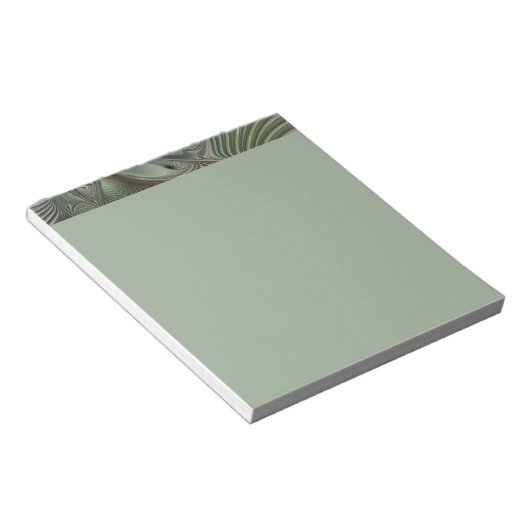 Abstract Olive Sage Green Gray Fractal Art Fantasy Notitieblok (Schuin)