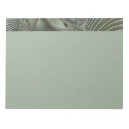 Abstract Olive Sage Green Gray Fractal Art Fantasy Notitieblok
