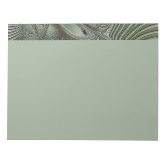 Abstract Olive Sage Green Gray Fractal Art Fantasy Notitieblok (Voorkant)