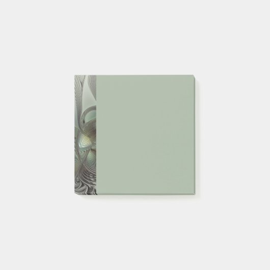 Abstract Olive Sage Green Gray Fractal Art Fantasy Post-it® Notes (Voorkant)
