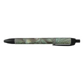 Abstract Olive Sage Green Gray Fractal Art Fantasy Zwarte Inkt Pen (Bodem)