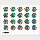 Abstract-OM-4 Ronde Sticker (Vel)