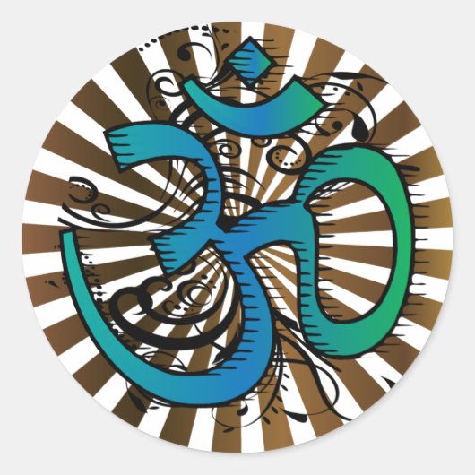 Abstract-OM-4 Ronde Sticker (Voorkant)