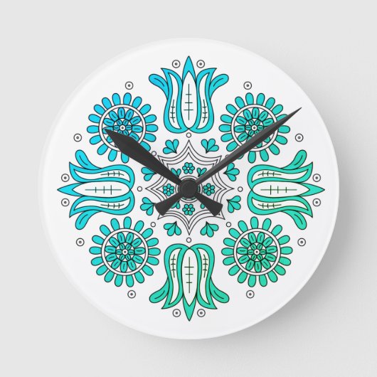 Abstract Ombre Bloem Ronde Klok (Voorkant)
