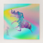 Abstract Ombre Eenhornige Holografisch Legpuzzel (Horizontaal)