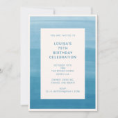 Abstract Ombre Gradient Ocean Blue 75e Verjaardag Kaart (Voorkant)