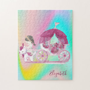 Abstract Ombre Kleurrijke Koets Prinses Legpuzzel