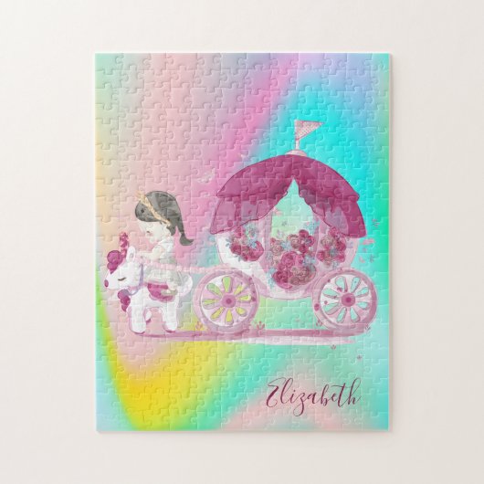 Abstract Ombre Kleurrijke Koets Prinses Legpuzzel (Verticaal)