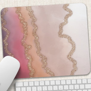 Abstract Ombre Roze Paars en Goud Glitter Muismat