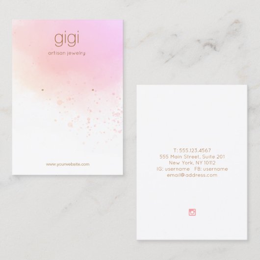 Abstract Ombre Waterverf Logo Veroorbaar beeldsche Visitekaartje (Voorkant / Achterkant)