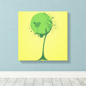 Abstract omcirkeld canvas met structuur afdruk (Insitu (Houten vloer))