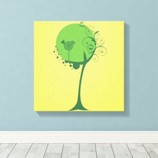 Abstract omcirkeld canvas met structuur afdruk (Insitu (Houten vloer))