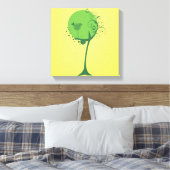 Abstract omcirkeld canvas met structuur afdruk (Insitu (Slaapkamer))